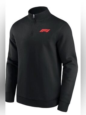 Formula 1 Black Quarter-Zip Pullover with Red Logo. NWT. Non smoking home